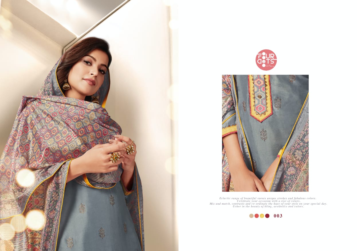 Four Dots Presents Avsar Pure Viscose Upada Silk Designer Salwar Suit Wholesaler