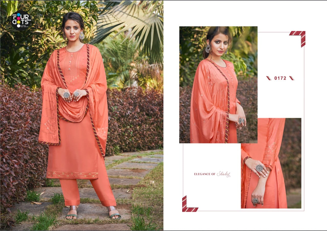 Four Dots Presents Subharambh Vol-3 Modal Satin Straight Designer Salwar Suit Wholesaler