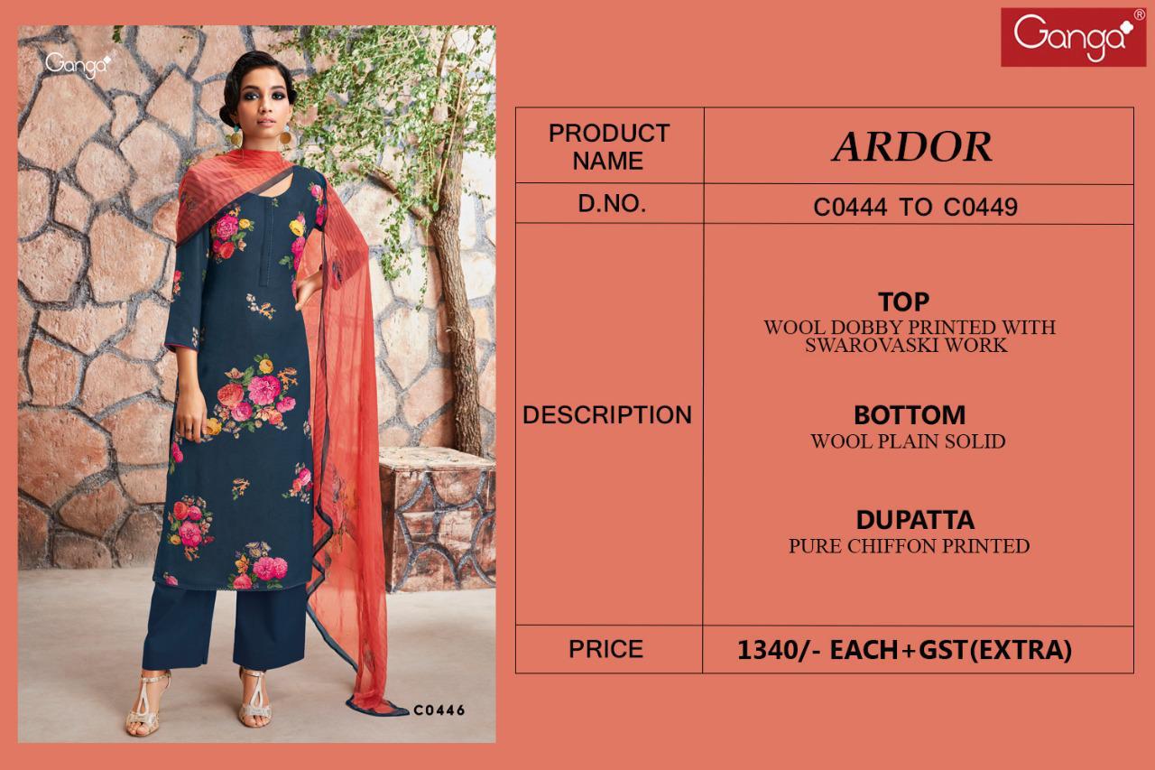 Ganga Suit Presents Ardor Wool Dobby Printed Salwar Suit Wholesaler