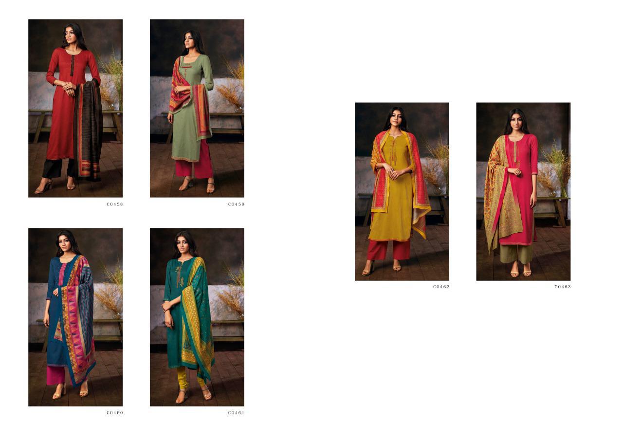 Ganga Suite Presents Hera Cotton Satin Printed Embroidery Work Salwar Suit Wholesaler