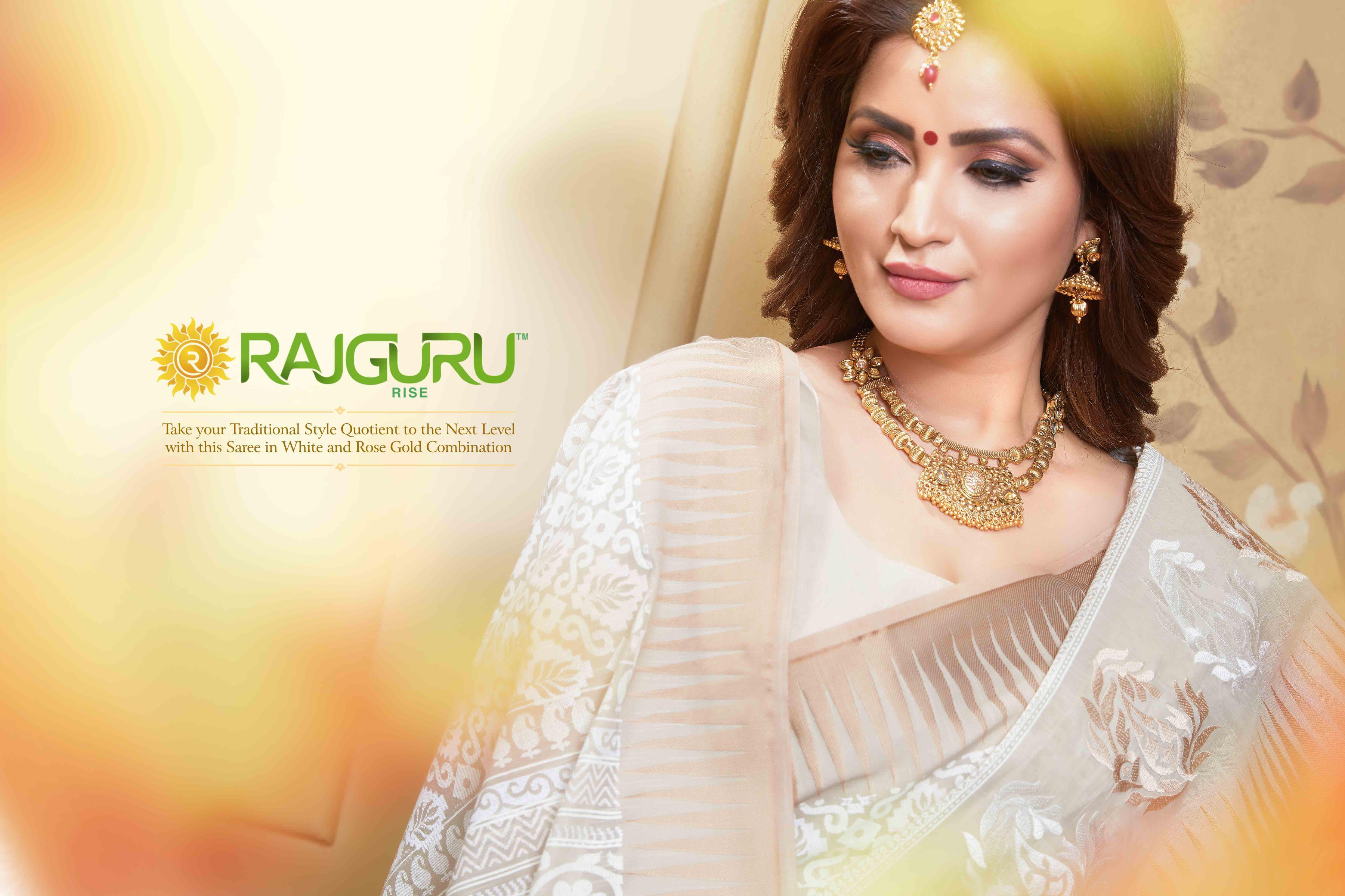 Rajguru Presents Hindavi Fancy Gadwak Cotton Of White Daily Wear Sarees Catalog Wholesaler
