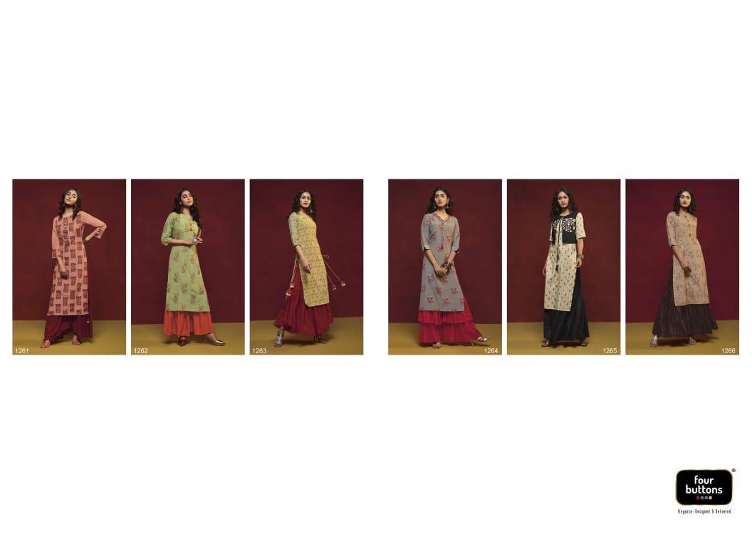Four Bottom Presents Crimson Designer Top With Readymade Sharara Catalogue Wholesaler