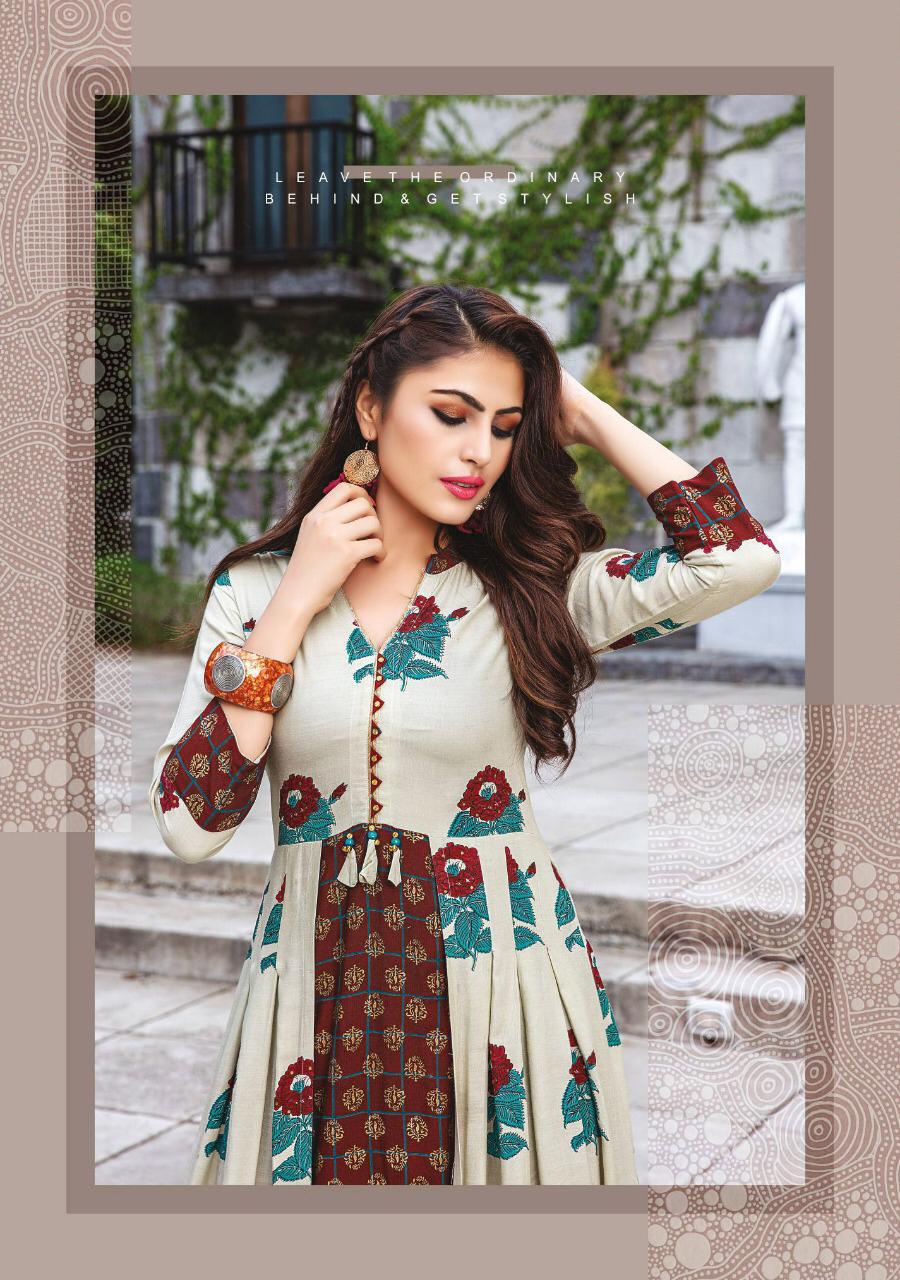 Kaina Presents Culture Vol 4 Beautiful Designer Long Gown Style Kurtis Catalogue Wholesaler