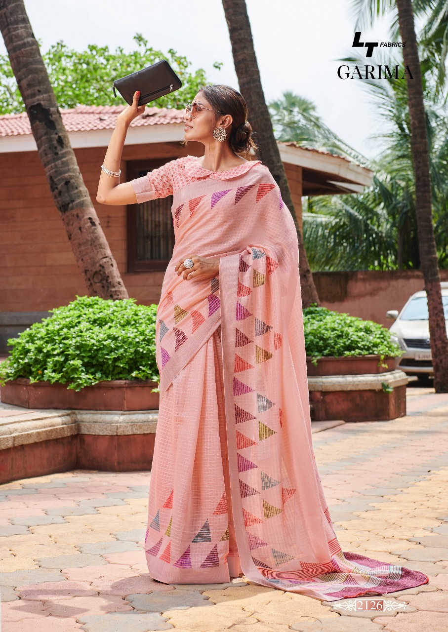 Lt Sarees Presents Garima Causul Wear Fancy Pure Lilen Silk Sarees Wholesaler