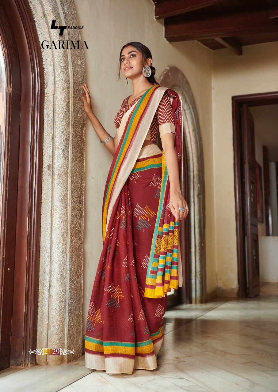 Lt Sarees Presents Garima Causul Wear Fancy Pure Lilen Silk Sarees Wholesaler