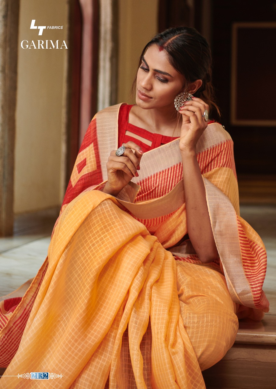 Lt Sarees Presents Garima Causul Wear Fancy Pure Lilen Silk Sarees Wholesaler