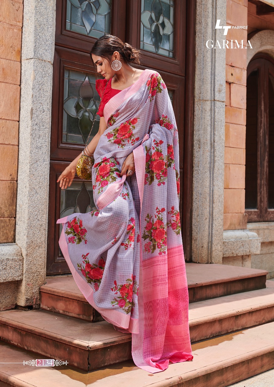 Lt Sarees Presents Garima Causul Wear Fancy Pure Lilen Silk Sarees Wholesaler