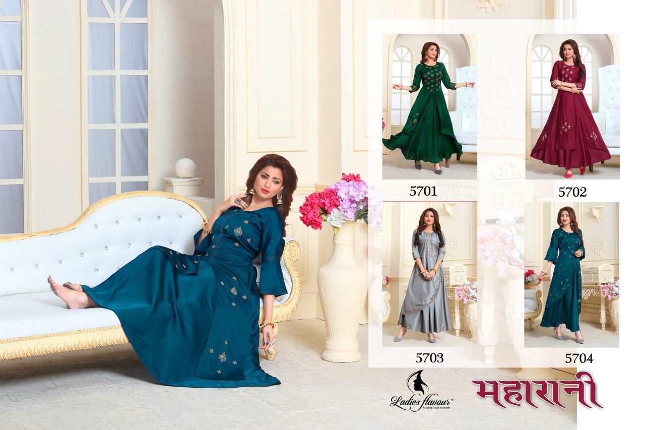 Ladies Flavour Presents Maharani Beautiful Designer Party Wear Simple Gown Catalog Wholesaler
