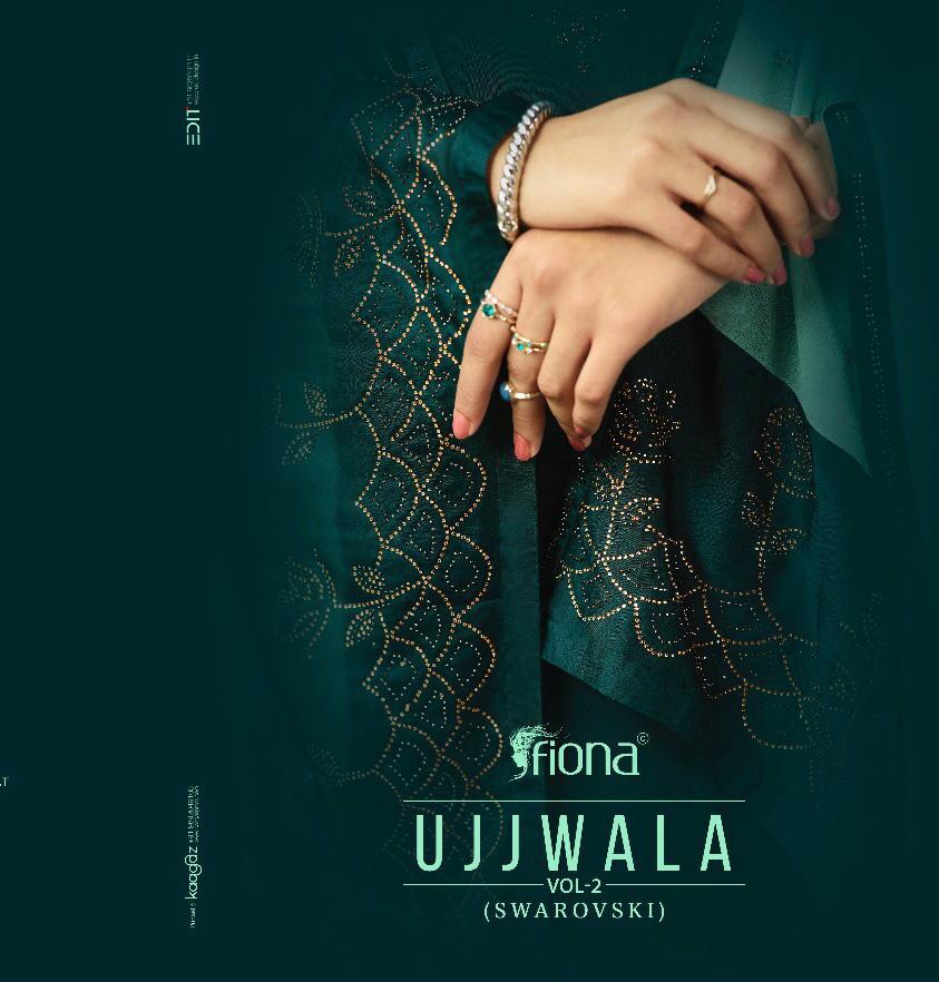 Fiona Presents Ujjwala Vol-2 Satin Georgette With Swarovski Diomond Work Party Wear Straight Salwar Suit Catalogue Wholesaler