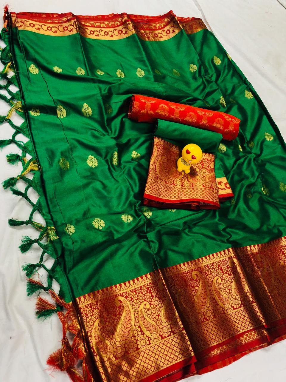 Aura Sarees Presents Kaira Butta Indian Style Silk Cotton Sarees Catalog Wholesaler