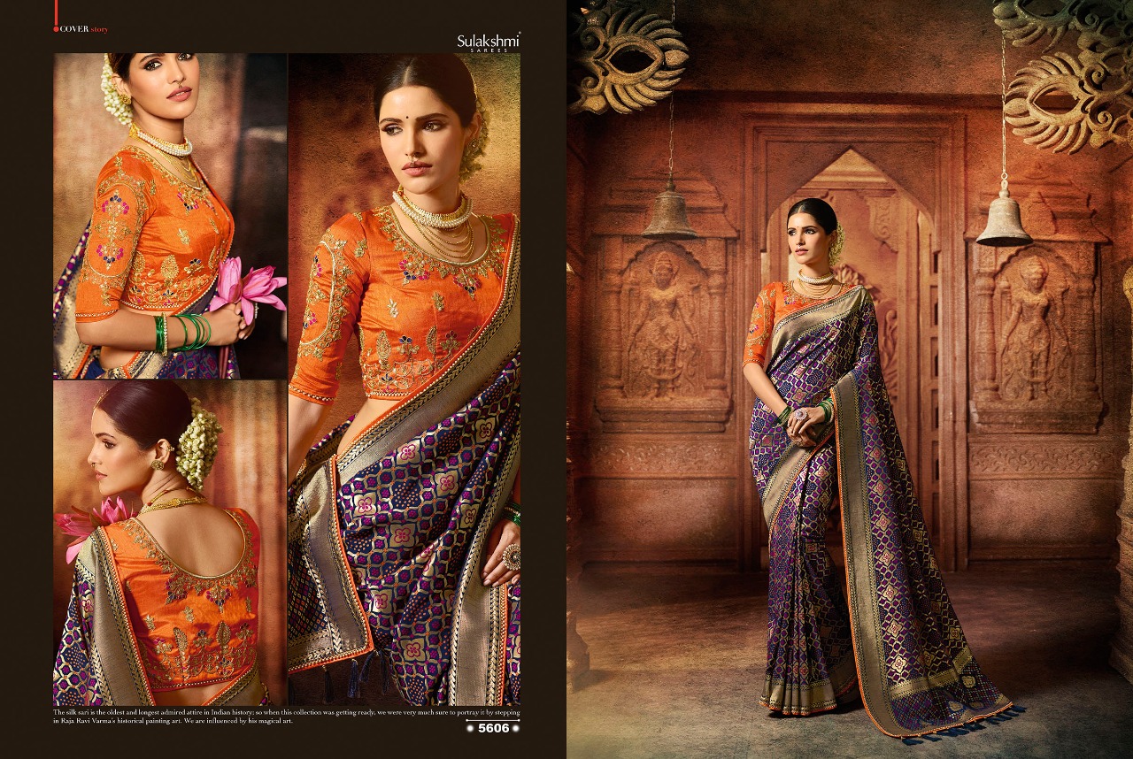 Sulakshmi Presents 5601 Series Bridal And Wedding Wear Heavy Designer Sarees Catalogues Wholesaler
