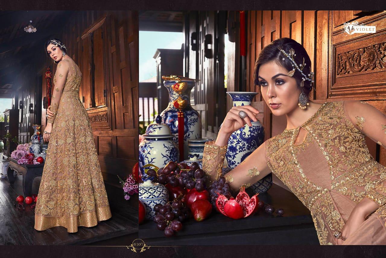 Swagat Presents Snow-white 6101 To 6111 Series Heavy Bridal Designer Gown Catalogue Wholesaler