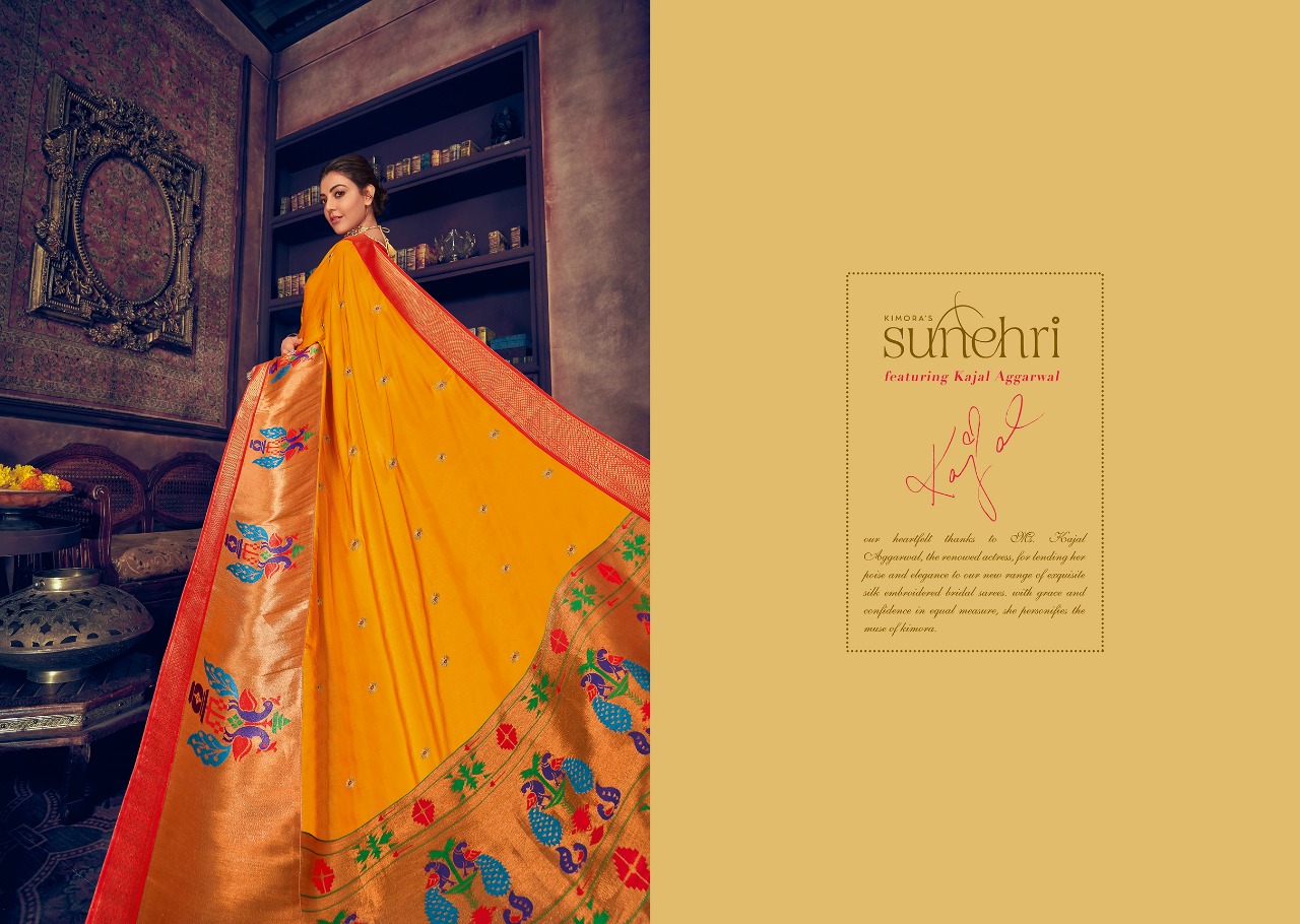 Kimora Presents Sunehari-13 Exclusive Designer Party Wear Sarees Catalogue Wholesaler