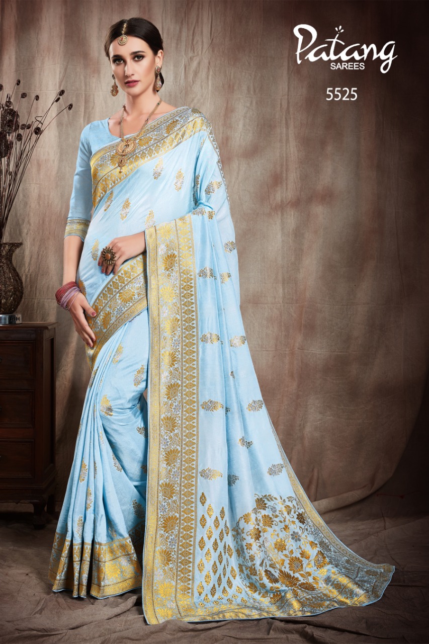 Patang Presents Avishkar Pure Dola Silk With Swarovski Daimond Work Marriage Session Wear Sarees Catalogue Wholesaler