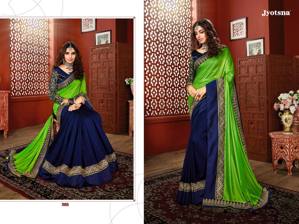 Jyotsna Sarees Presents 7001 To 7016 Series Beautiful Designer Party Wear Sarees Catalog Wholesaler