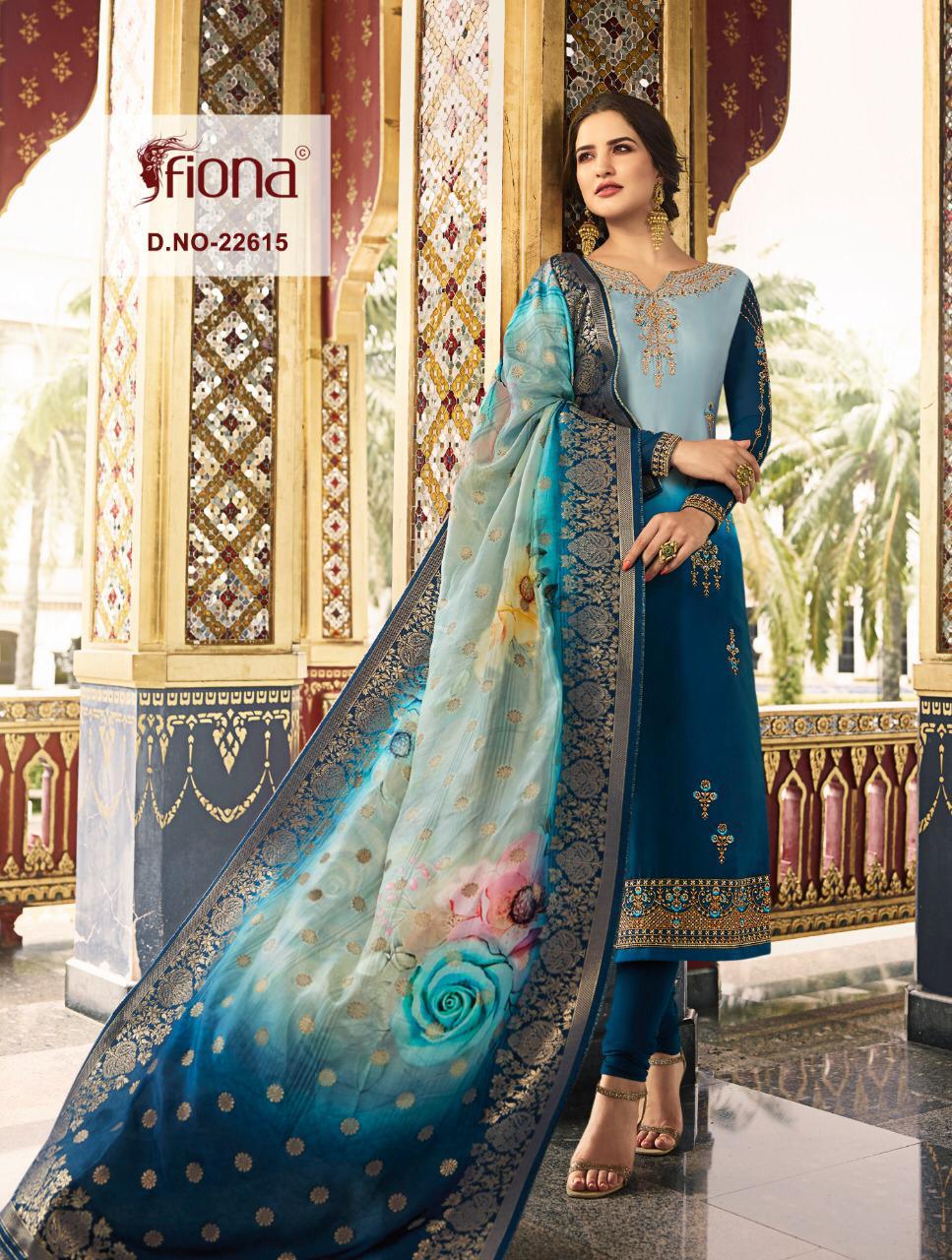 Fiona Presents Nyra Vol-1 Satin Georgette Straight Top With Exclusive Designer Pure Dolla Silk Digital Printed Duppatts Collection