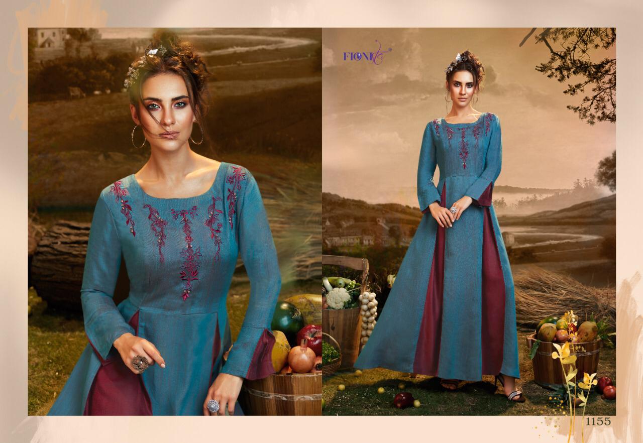 Fionista Presents Mausami Beautiful Designer Party Wear Simple Work Gown Catalogue Wholesaler