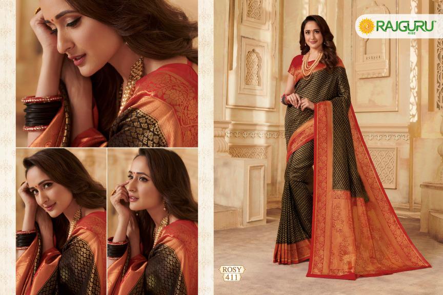 Rajguru Presents Rosy Bliss Exclusive Designer Upcoming Fastive Marriage Session Pure Silk Sarees Collection