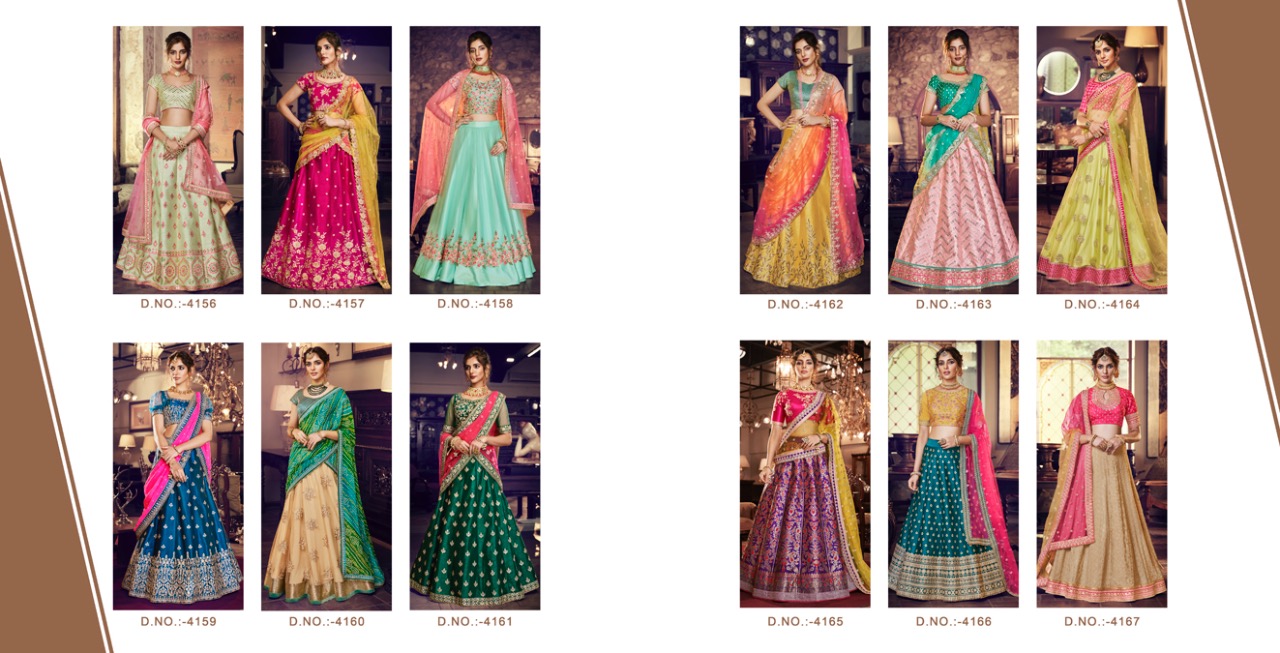Nakkashi Presents Rivayat 4156 To 4167 Exclusive Designer Bridal Designer Lehenga Choli Catalog Wholesaler And Exporters