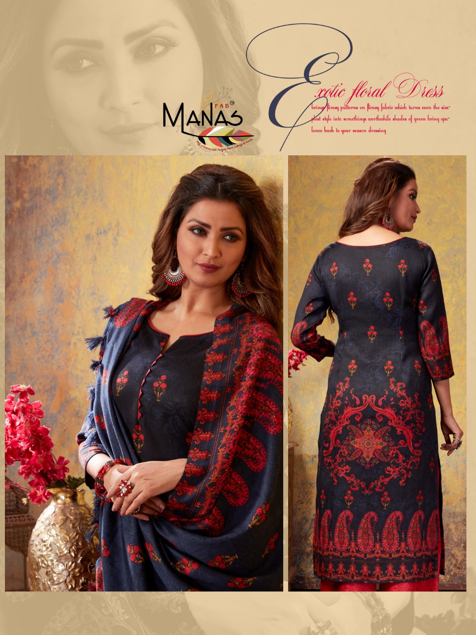 Manas Presents Pashmina Plaazo Special Winter Wear Top With Plazzo Collection