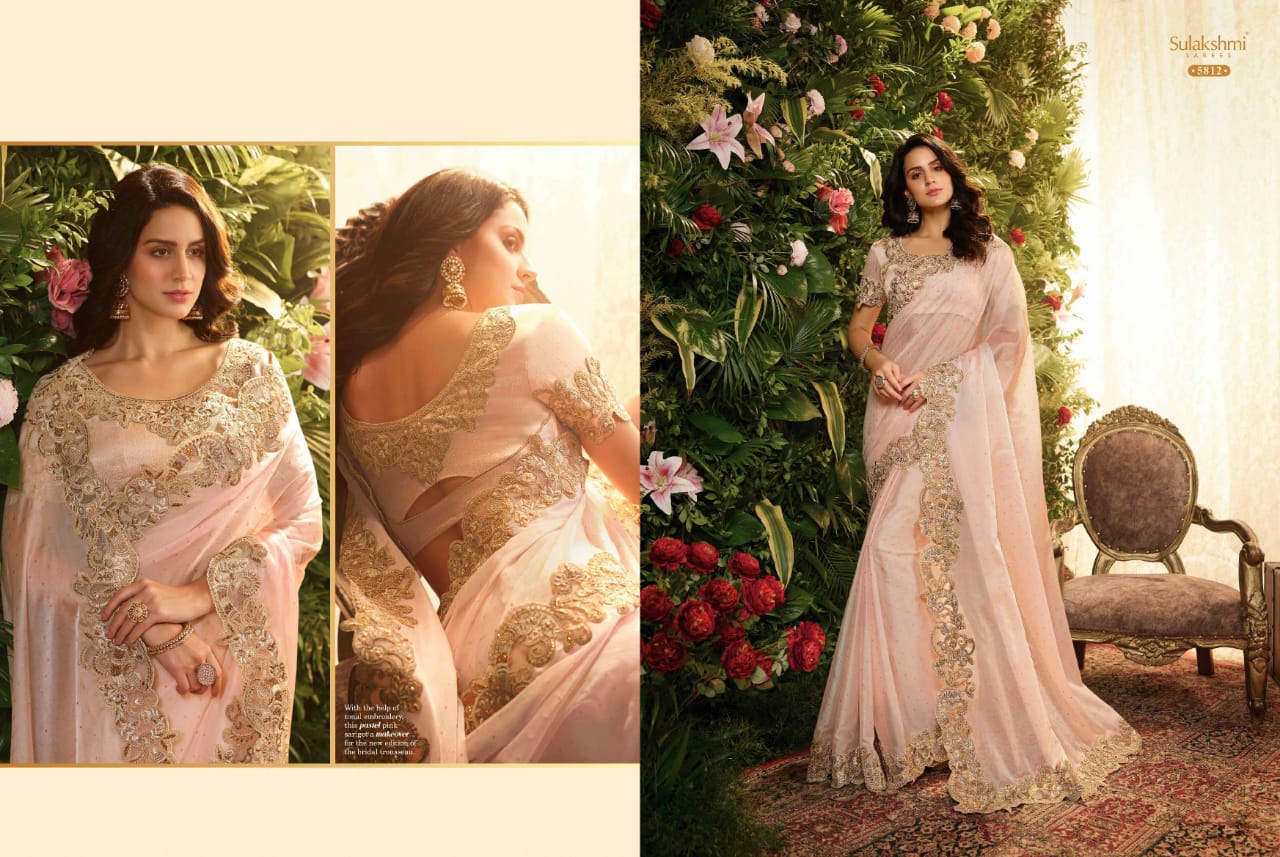 Sulakshmi Sarees Presents Flora 5801 To 5812 Exclusive Designer Party Wear Sarees Catalog Exporters