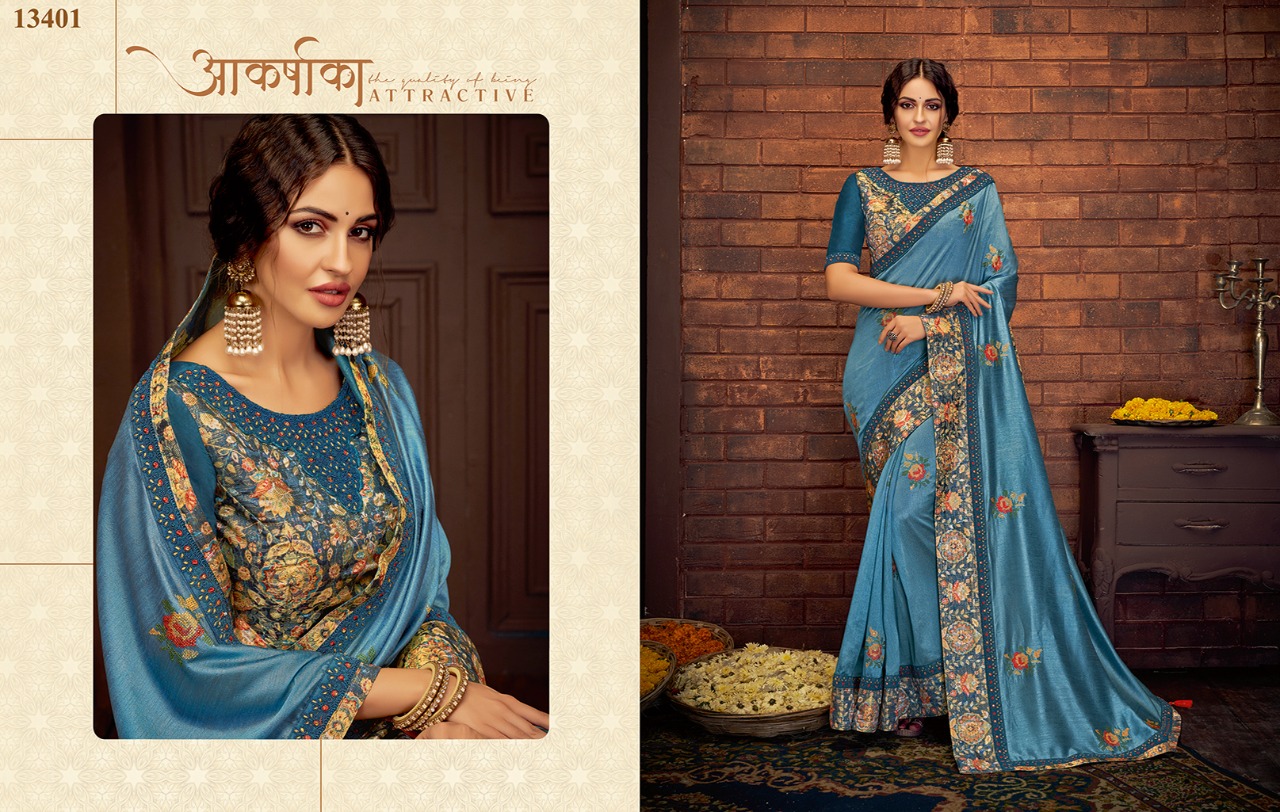 Mahotsav Presents 13400 Series Exclusive Designer Party Wear Sarees Catalogue Wholesaler