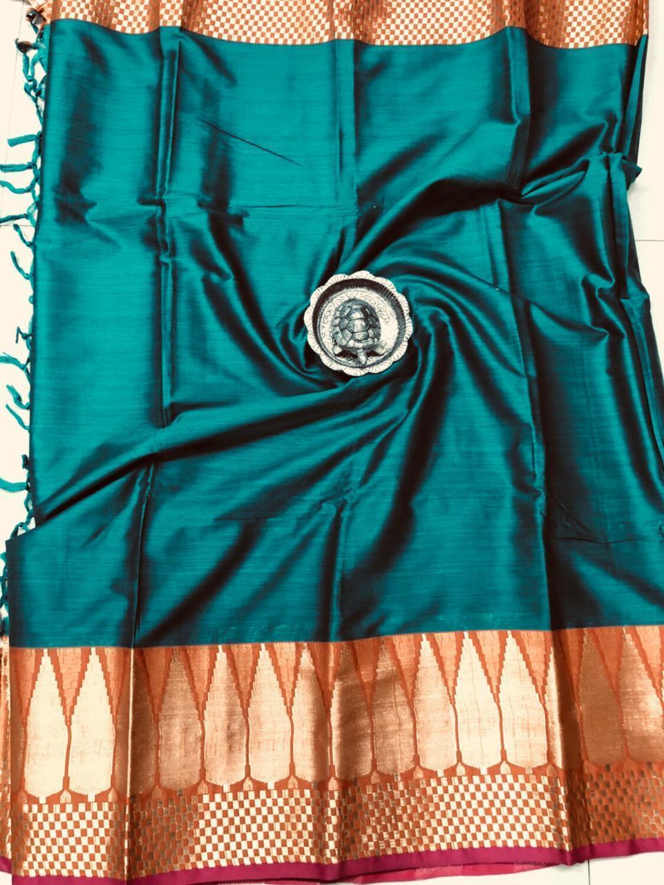 Aura Saree Presents Bandini Pure Cotton Silk Fancy Jacqard Border Sarees Wholesaler