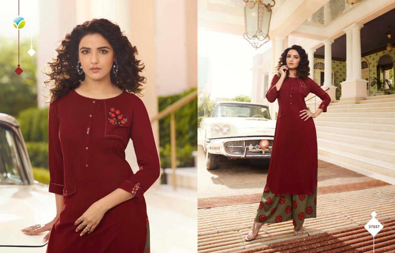 Vinay Presents Tumba Polo Vol-3 Designer Party Wear Kurtis With Plazzo Collection At Wholesale