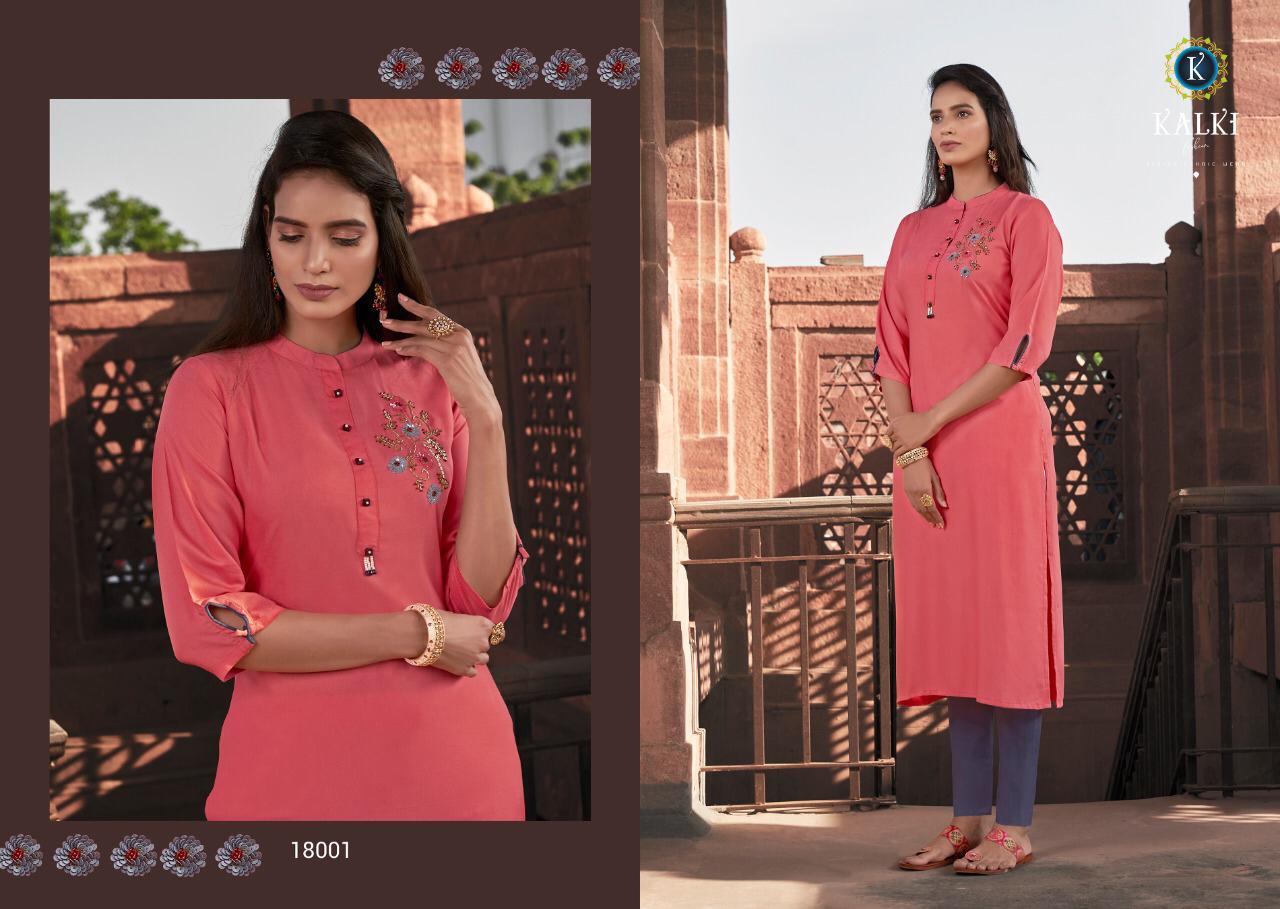 Kalki Fashion Presents Pehshan Designer Party Wear Rayon Straight Kurtis Catalogue Wholesaler