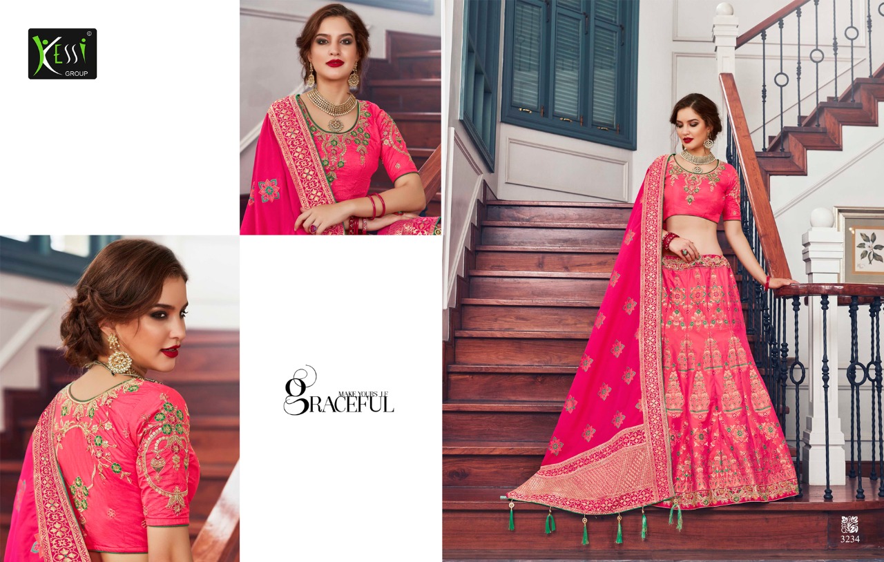 Kessi Presents Panetar Designer Party Wear Silk Jacquard Lehenga Choli Catalogue Wholesaler