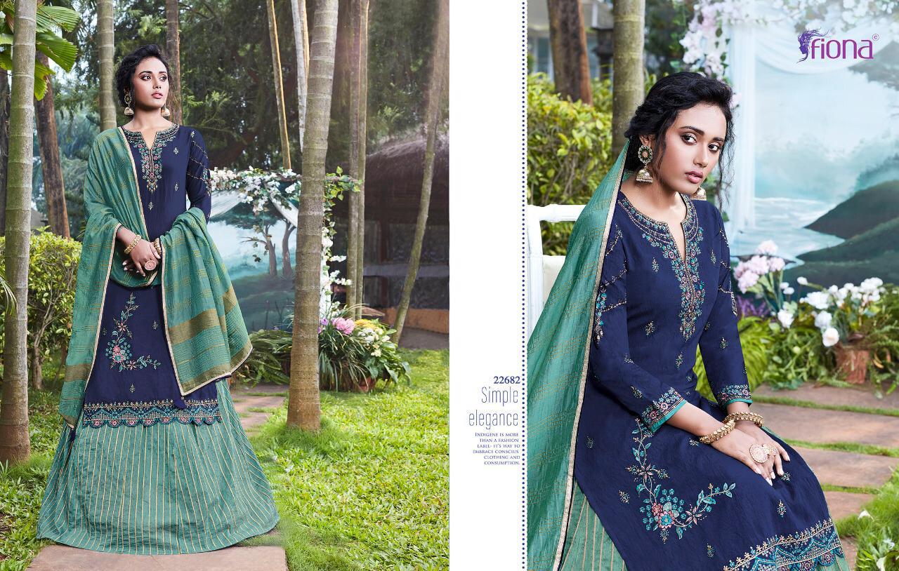 Fiona Presents Naziya Beautiful Designer Party Wear Top With Plazzo And Lehenga Special Offer Catalog