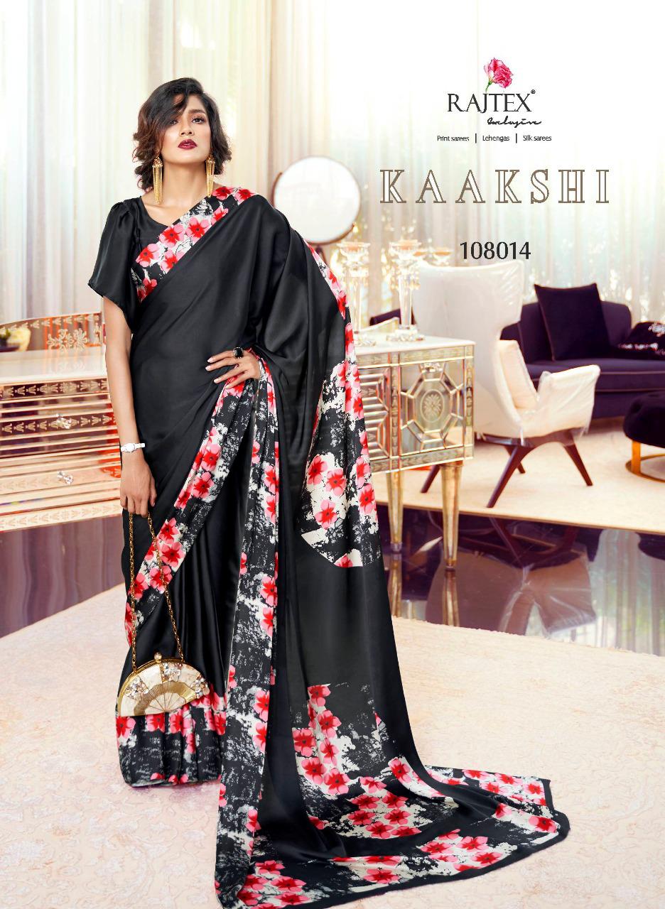 Rajtex Presents Kaakshi Beautiful Designer Digital Japan Satin Crepe Sarees Catalog Wholesaler