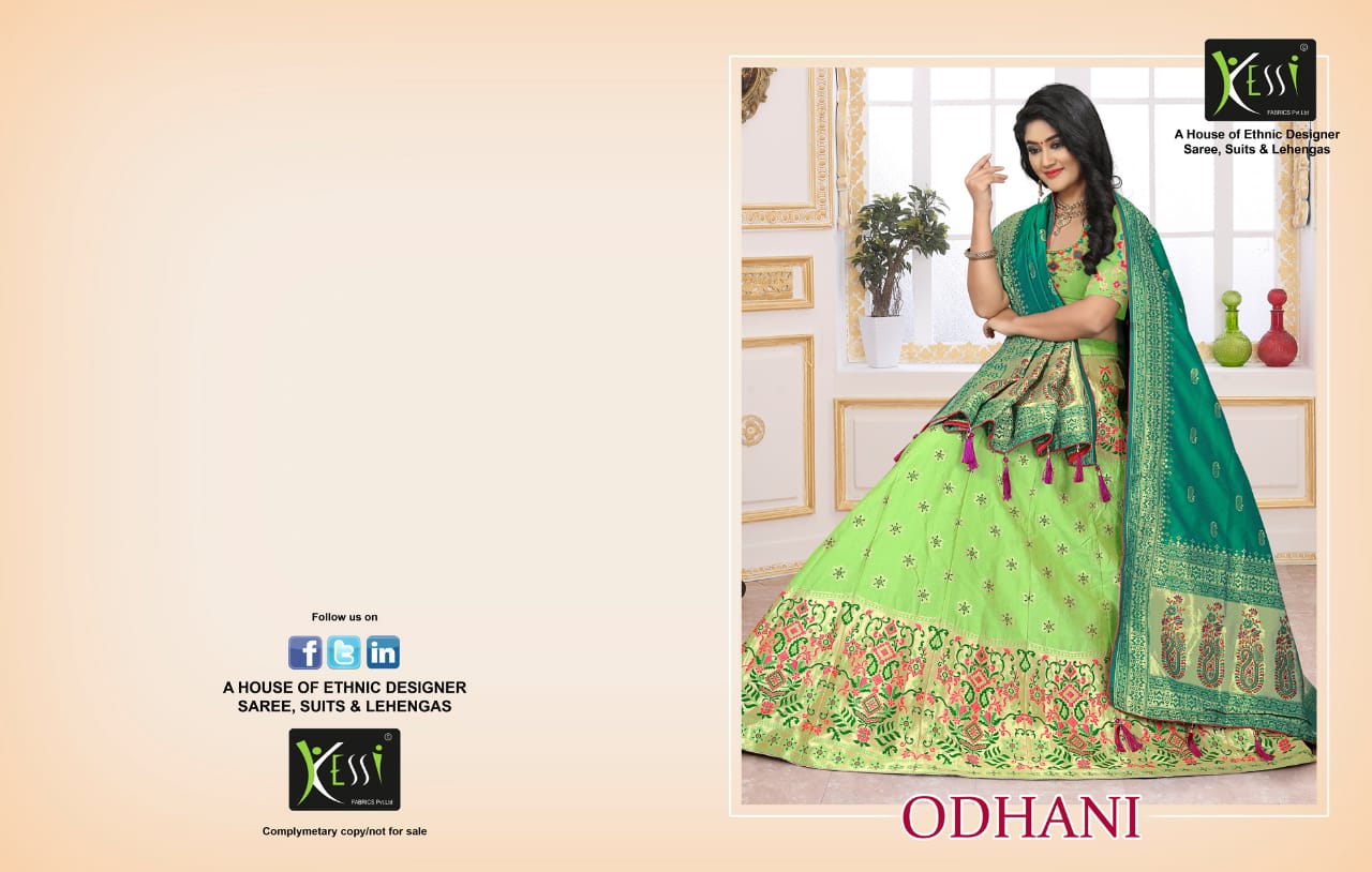 Kessi Presents Odhani Traditional Wear Silk Jacquard Kali Heavy Minakari Lehenga Choli Catalog Wholesaler