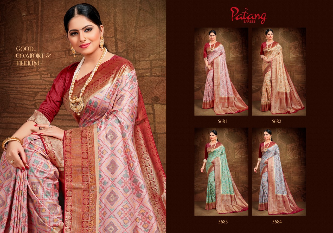 Patang Presents Patola Silk Indian Wedding Wear Silk Sarees Catalog Wholesaler