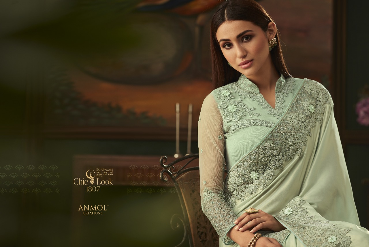 Anmol Presents Shaded 1801 To 1818 Exclusive Designer Bollywood Style Party Wear Heavy Blouse Designer Sarees Catalog Wholesaler