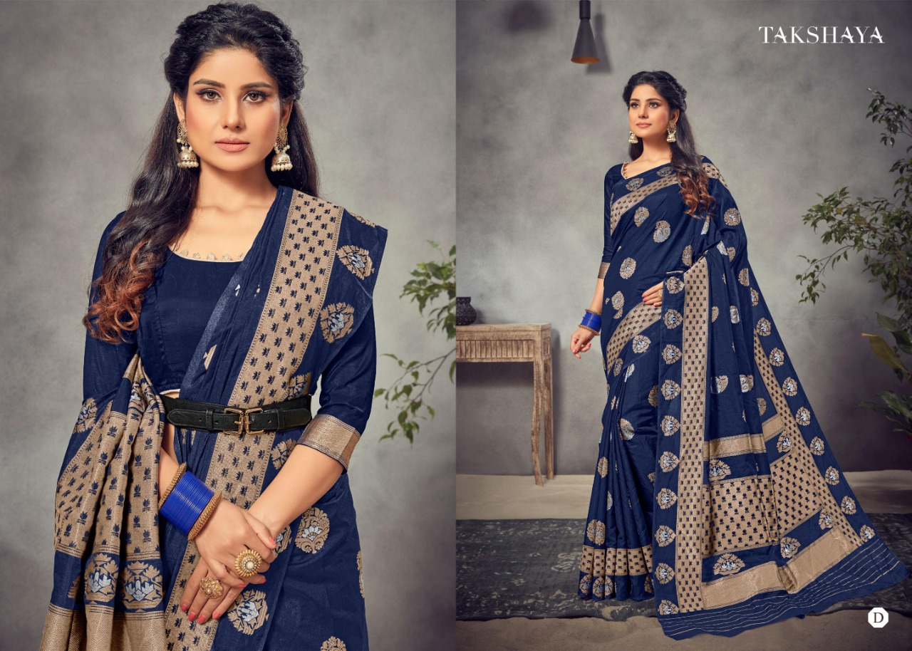 Takshaya Presents Aarya Beautiful Designer Semi Dola Silk Sarees Catalog Wholesaler