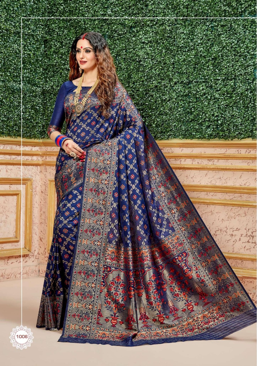 Takshaya Presents Arpita Indian Ethnic Wear Dola Silk With Meenakari Silk Sarees Catalog Wholesaler