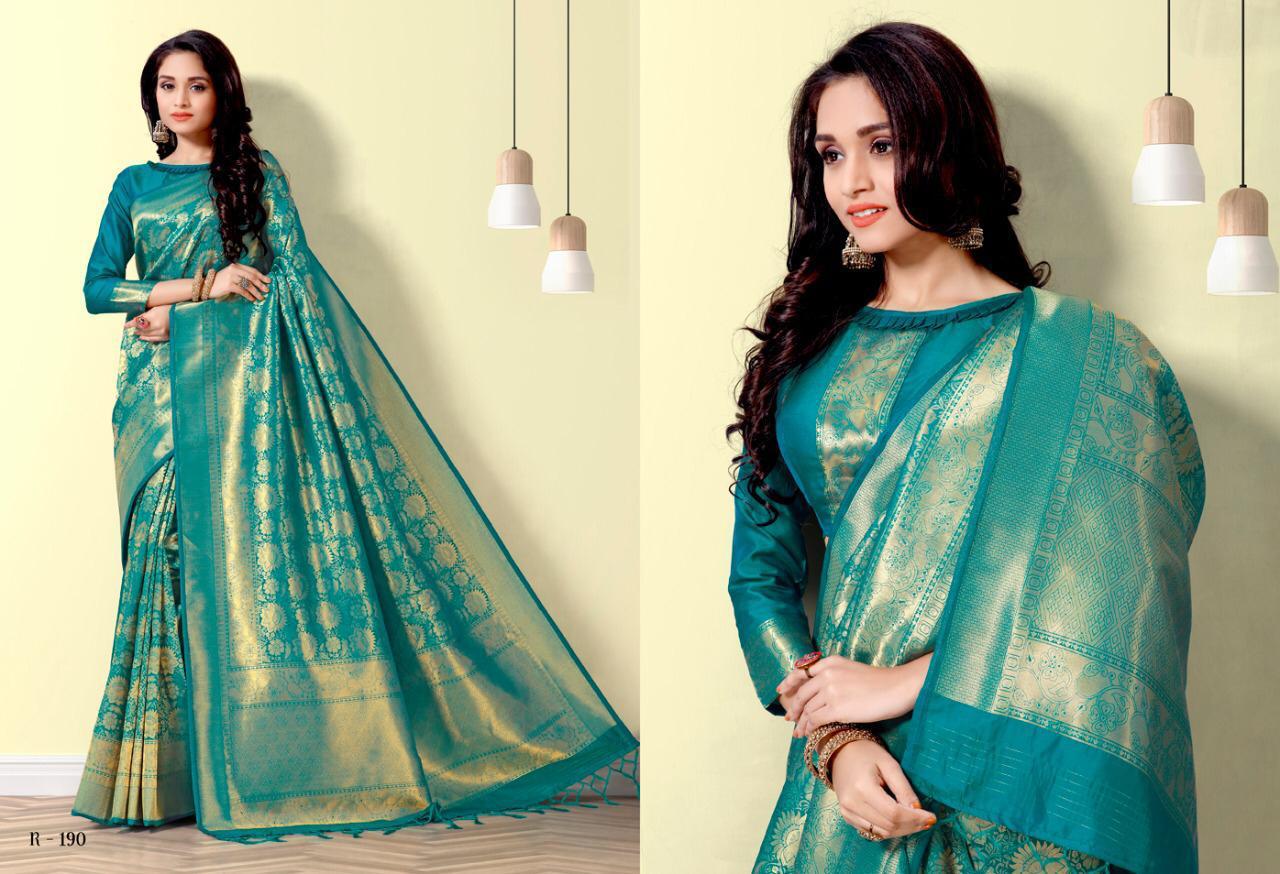 Aura Sarees Presents Maher Indian Traditional Wear Pure Kanjivaram Silk Sarees Catalog Wholesaler