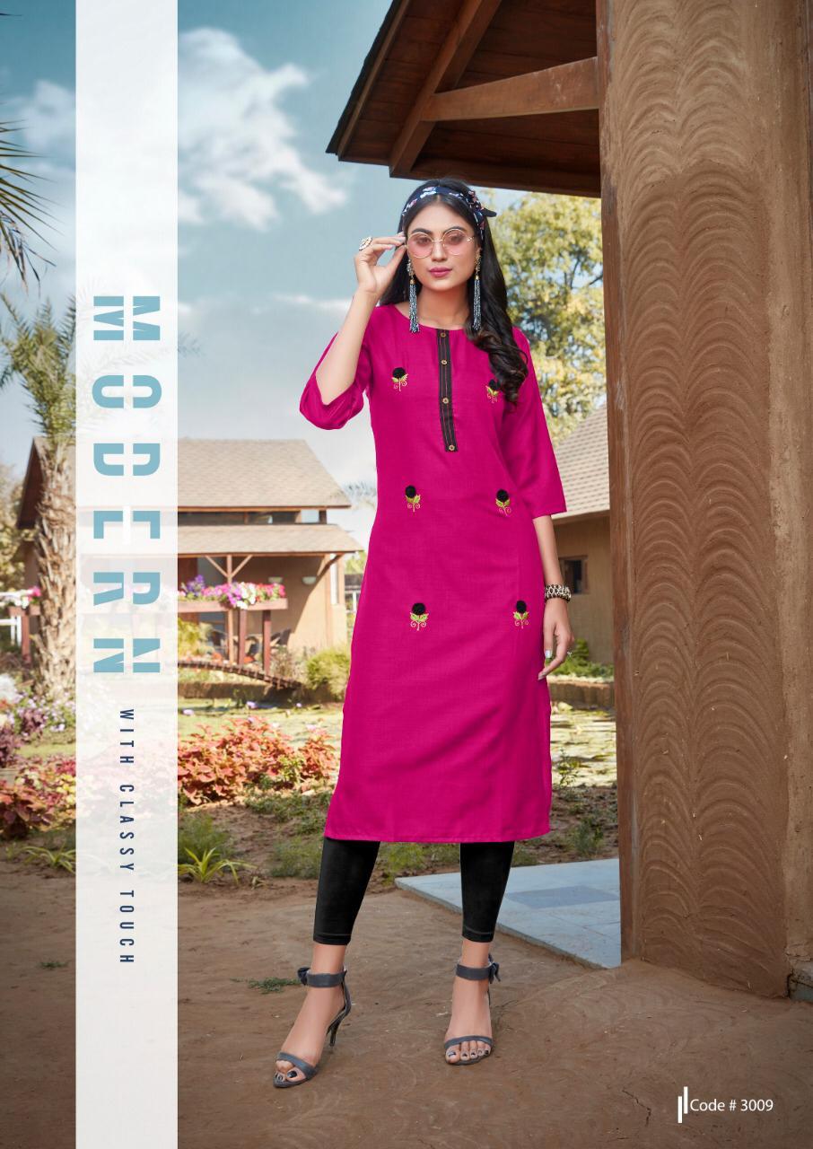 Banwery Presents Blend Vol-3 Summer Wear Premium Cotton Straight Kurtis Catalogue Wholesaler