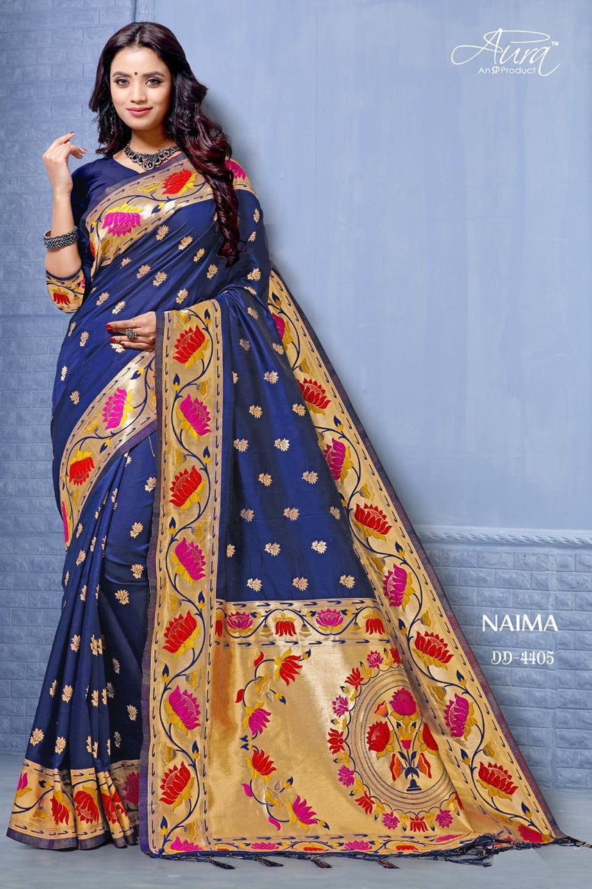 Aura Sarees Presents Naima Designer South Indian Cotton Silk Sarees Catalogue Wholesaler