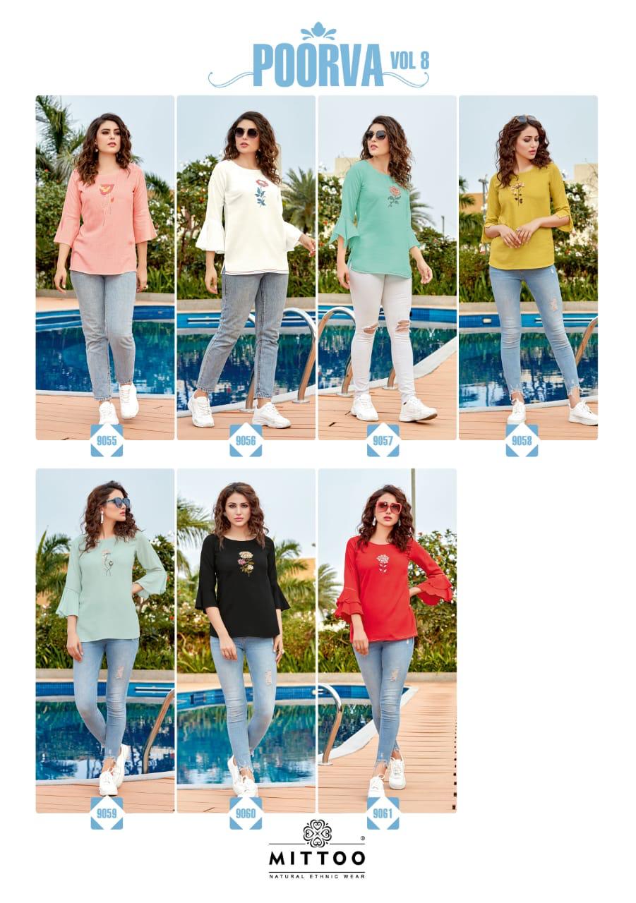 Mittoo Presents Poorva Vol-8 Designer Summer Wear Western Top Collection