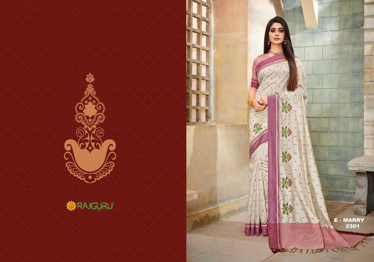 Rajguru Presents Merry Vol-3 Designer Off White Special Sarees Catalogue Collection At Wholesale
