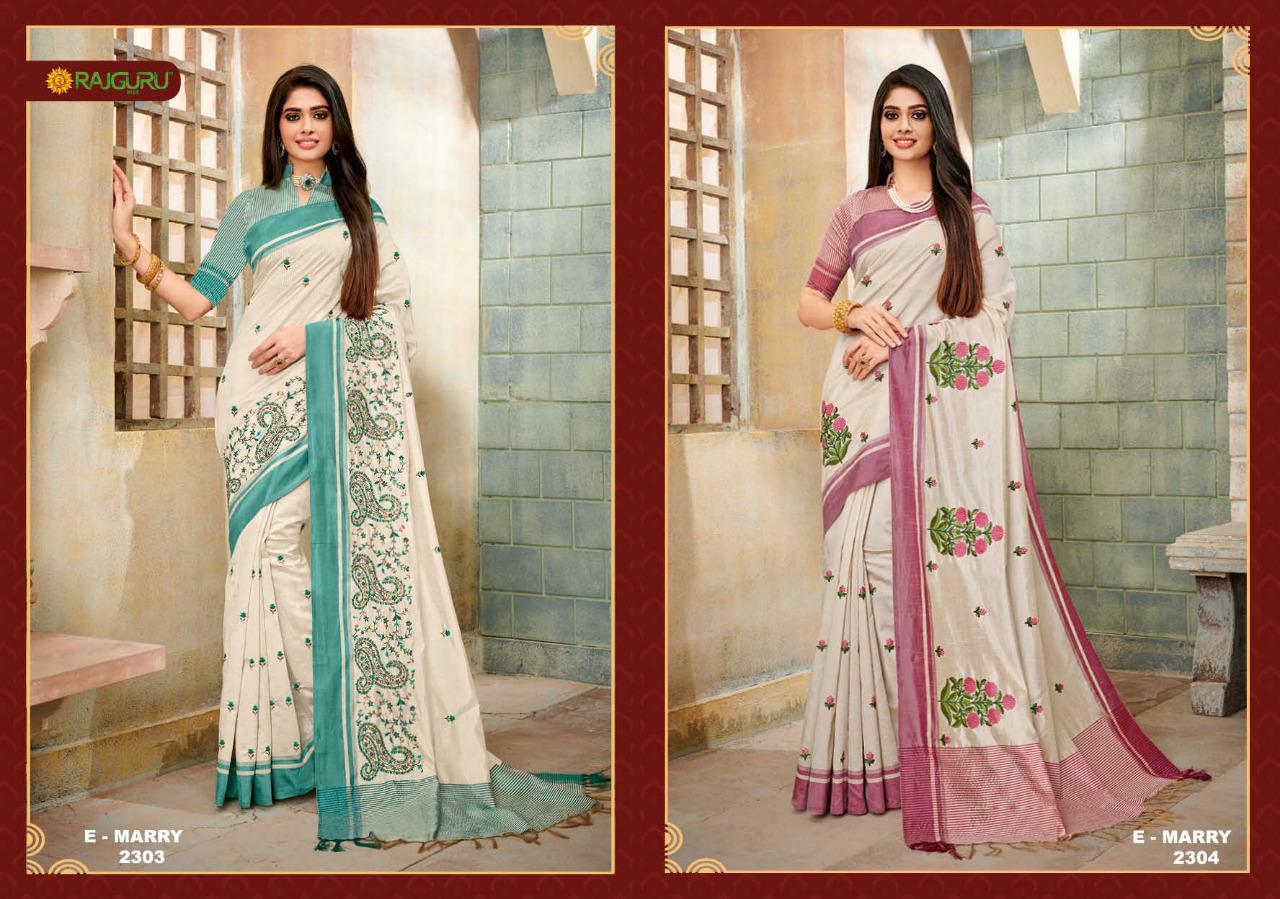 Rajguru Presents Merry Vol-3 Designer Off White Special Sarees Catalogue Collection At Wholesale