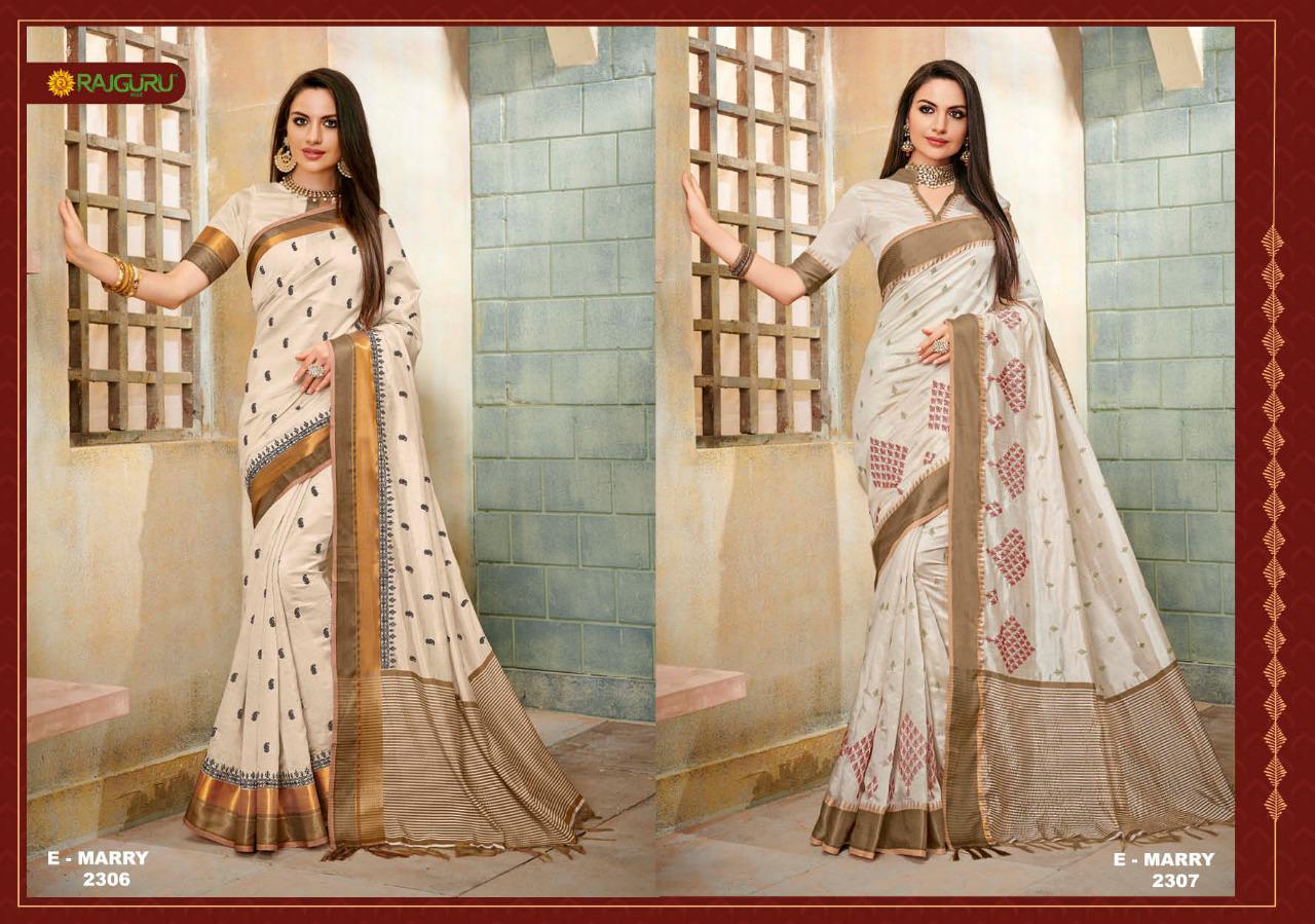 Rajguru Presents Merry Vol-3 Designer Off White Special Sarees Catalogue Collection At Wholesale