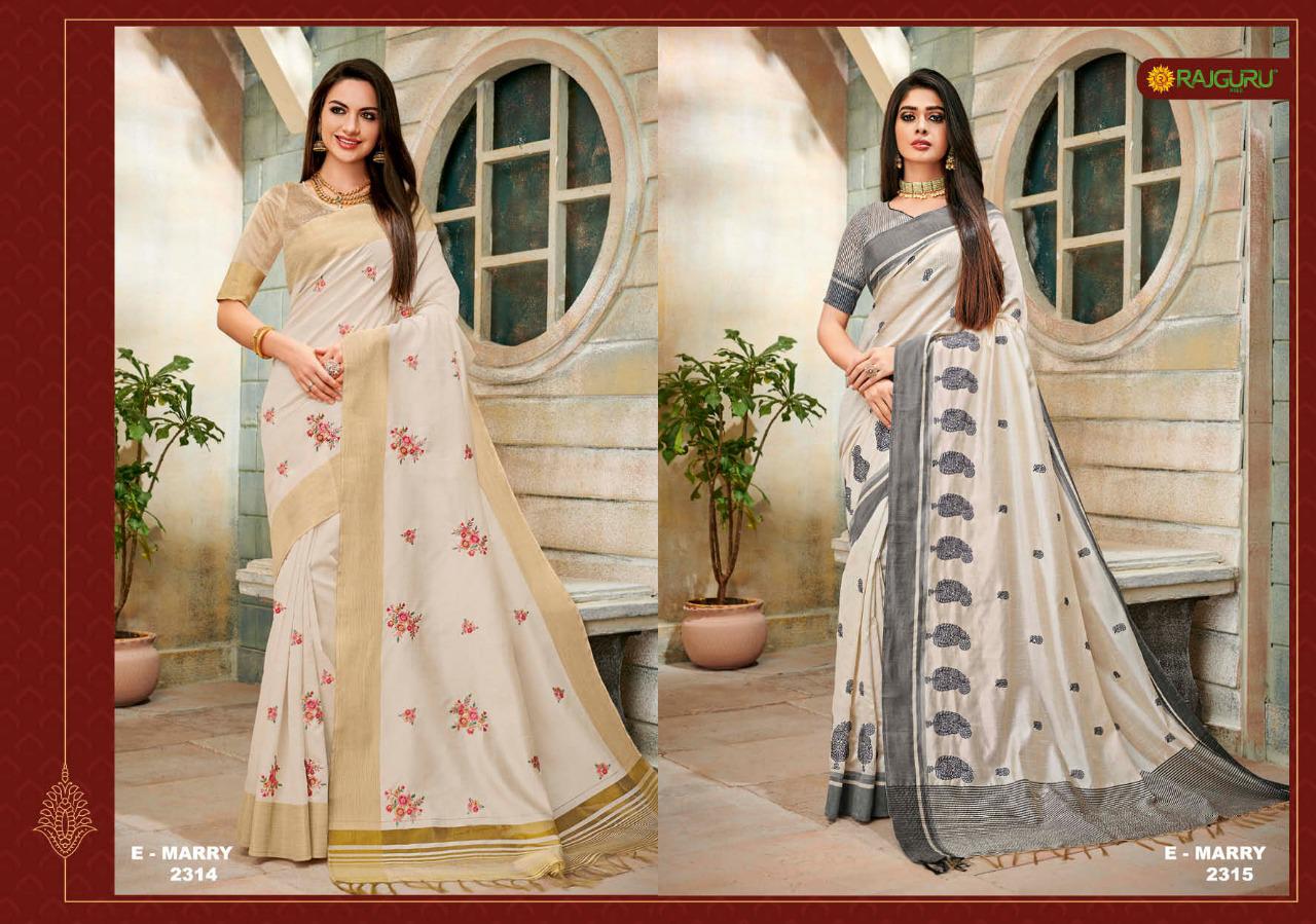 Rajguru Presents Merry Vol-3 Designer Off White Special Sarees Catalogue Collection At Wholesale
