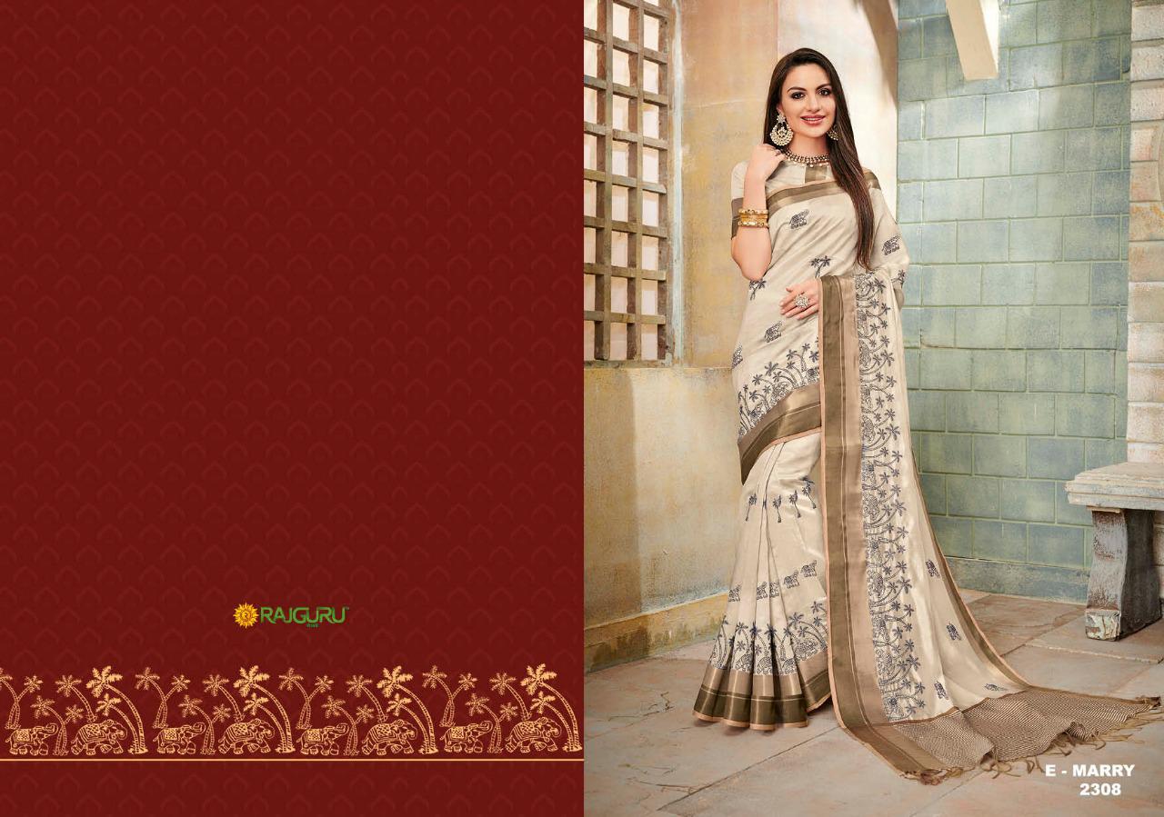 Rajguru Presents Merry Vol-3 Designer Off White Special Sarees Catalogue Collection At Wholesale