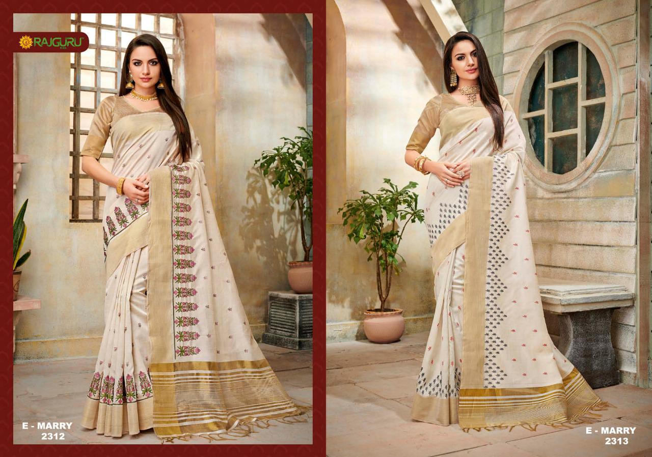 Rajguru Presents Merry Vol-3 Designer Off White Special Sarees Catalogue Collection At Wholesale