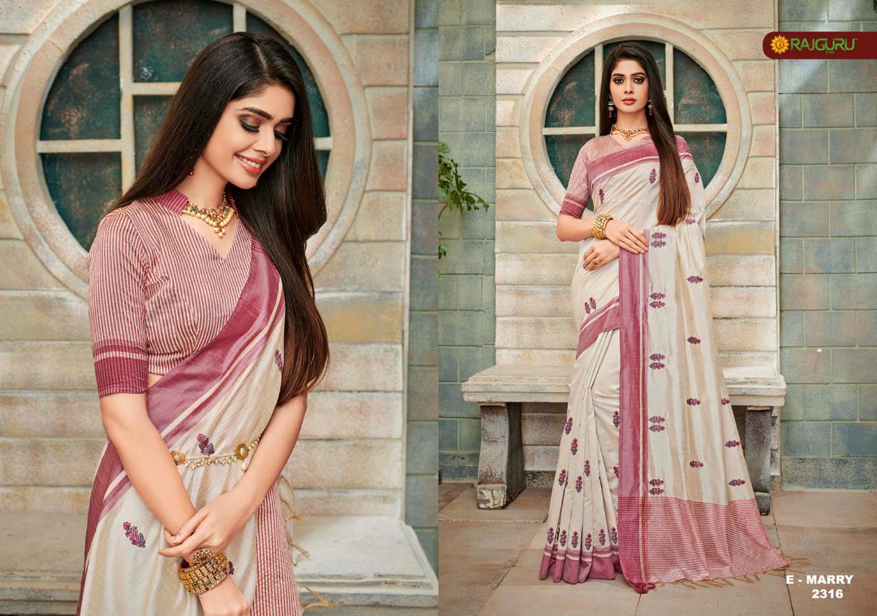 Rajguru Presents Merry Vol-3 Designer Off White Special Sarees Catalogue Collection At Wholesale