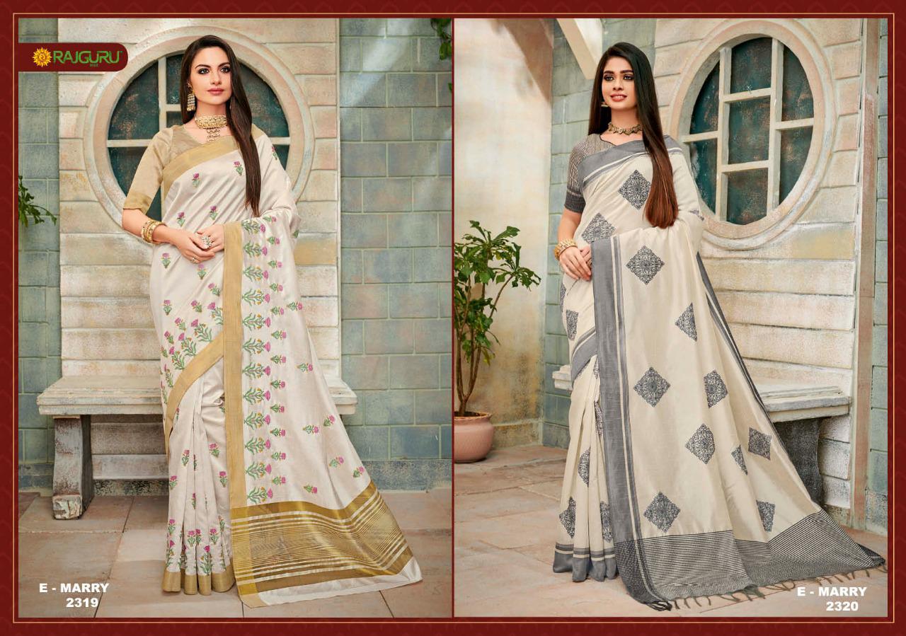 Rajguru Presents Merry Vol-3 Designer Off White Special Sarees Catalogue Collection At Wholesale