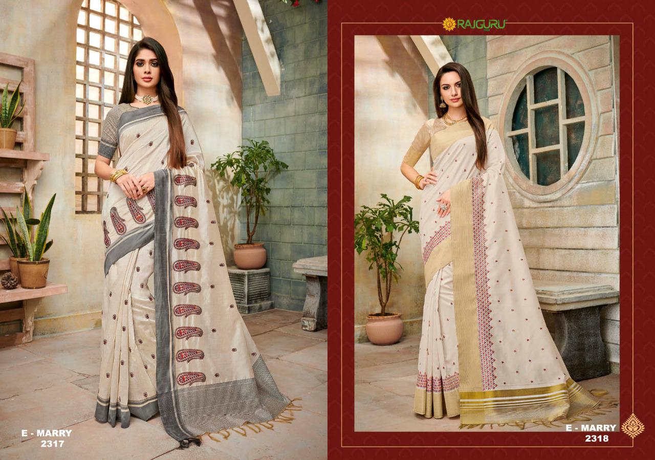 Rajguru Presents Merry Vol-3 Designer Off White Special Sarees Catalogue Collection At Wholesale